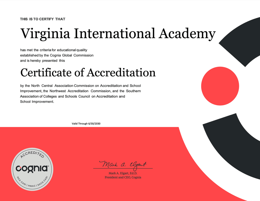 VIA Certificate of Accreditation